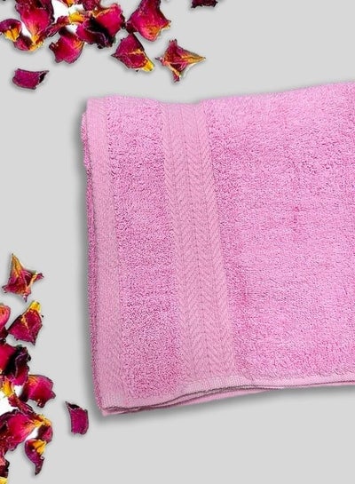 Buy Hand towel size 50×100 cotton weight 250 g pink in Saudi Arabia