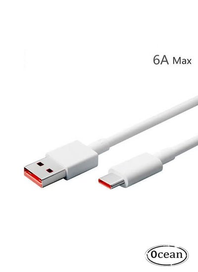 Buy Xiaomi Type C Data Charging Cable 1M, 6A Super Fast Charging Data Cable, USB C Charging Cable Fast Charge Type C Cable for Xiaomi, Samsung, Huawei, iPhone, iPad, MacBook, Tablet, Laptop, White in Saudi Arabia