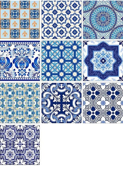 Buy Adhesive Wallpaper 10Pcs Traditional Tile Stickers Backsplash Peel and Stick Backsplash in UAE