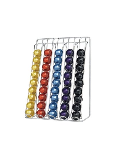 اشتري 45-Nespresso Capsule Holding Capacity Stainless Steel Table Stand Silver CH-0004 في السعودية