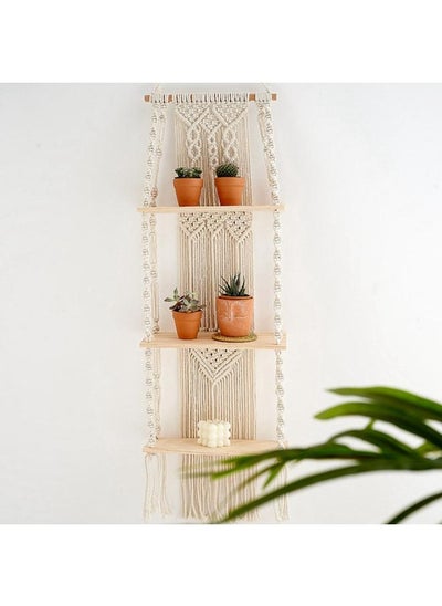 Buy Wooden Wall Shelf, Macrame Shelf, Living Room Decor, Stand Bookshelf. in Egypt