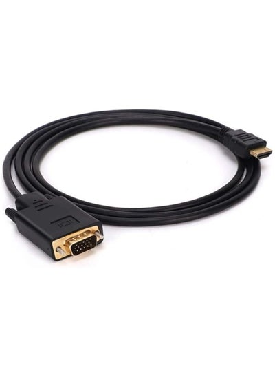 Buy HDMI to VGA,1.8m Gold-Plated 1080P HDMI Male to VGA Male Adapter Cable Compatible for Computer, Laptop, PC, Monitor, Projector, HDTV, DVD, Xbox - 6 Feet in UAE