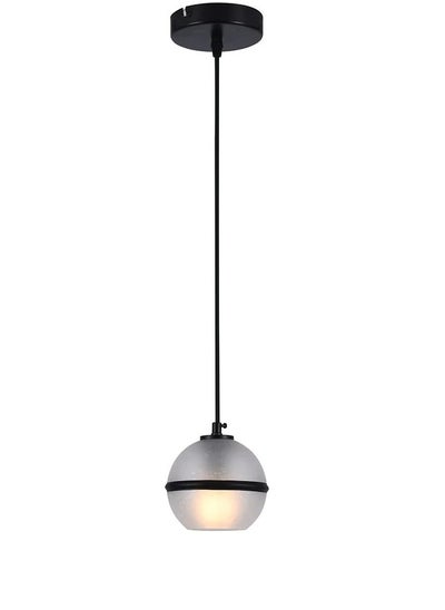 Buy Black pendant light in the shape of a white glass ball, LED pendant light for bedrooms and living rooms in Saudi Arabia