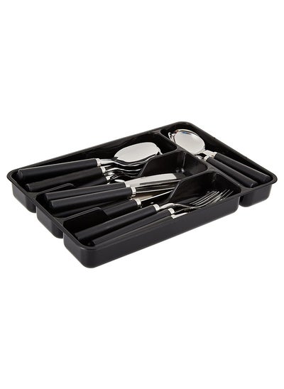 Buy Berger Cutlery Set, 25 Piece Set - Includes Knives, Forks, Spoons, Teaspoons, with Tableware Box Black in UAE