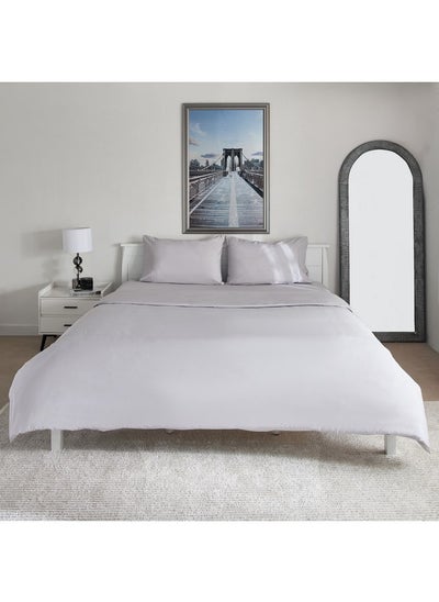 Buy Purely-Percale 3-Piece 300TC Percale Queen King Duvet Quilt Cover Set 220 x 220 cm in Saudi Arabia