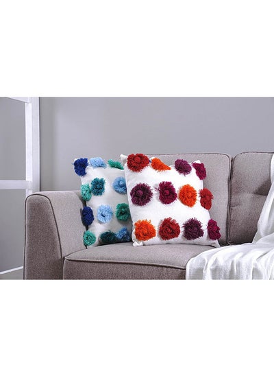 Buy Jofra Embroidered Filled Cushion 45x45cm-white in UAE