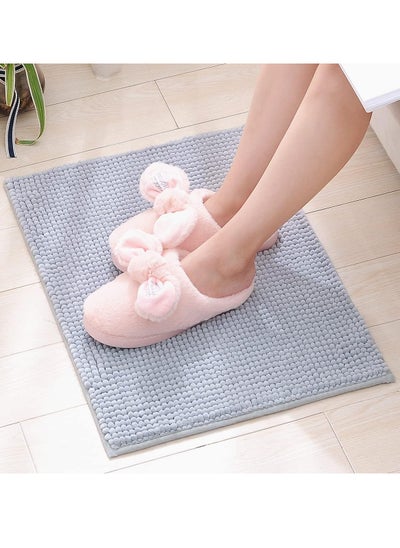 Buy Tycom Bathroom Rugs Bath Mat Non Slip Fluffy Soft Plush Microfiber Shower Carpet Rug Washable Non-Slip Carpet Mat for Bathroom Floor 40 By 60 CM hort Fiber Light Grey. in UAE