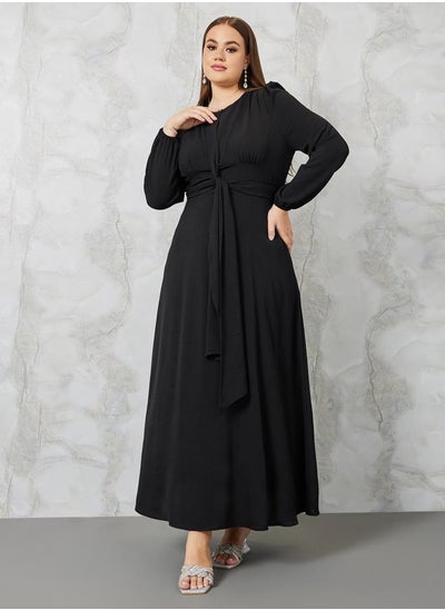 Buy Plus Front Knot Detail A-Line Maxi Dress in Saudi Arabia