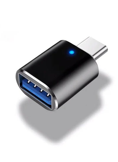 Buy USB adapter set, USB 3.0 to USB-C adapter, USB-C to USB 3.0 adapter, 5 Gbps data transfer, indicator light, OTG connector, compliant with MacBook Pro, android, laptop, tablet, Plug & play (Black) in UAE