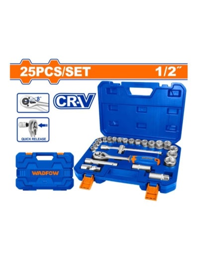 Buy Wadfow 25 Piece Socket Wrench Set 1/2" (WST2D25) in UAE