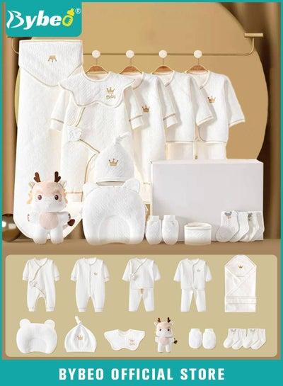 Buy 18PCS Newborn Baby Gift Set, Newborn Layette Gift Set for Boys and Girls, Babies Essential Clothes Accessories with Baby Blanket, 100% Premium Cotton,  for Spring Summer Autumn Winter Four Seasons in UAE