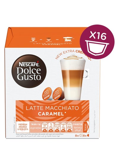 Buy Dolce Gusto Caramel Latte Macchiato Coffee Capsules 16grams Pack of 16 in UAE