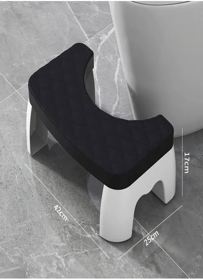 اشتري Bathroom Toilet Stool Non Slip Toilet Squat Stool Portable and Foldable with Removable Seat Bathroom Accessory for Adults Children Pregnant Women Elderly في الامارات