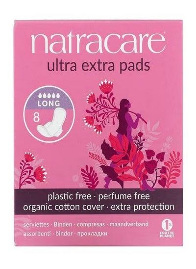 Buy Ultra Extra Pads Organic Cotton Cover Long 8 Pads in UAE