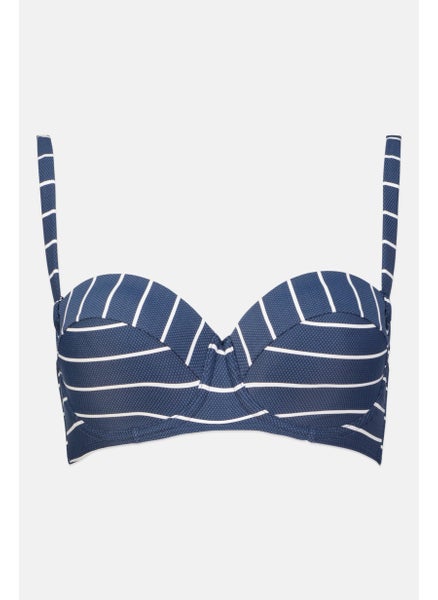 اشتري Women Padded Stripe Bikini Top, Blue/White في الامارات