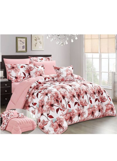 Buy 8-Piece Comforter Set Two-Sided Microfiber Double King Size 240x260 in Saudi Arabia