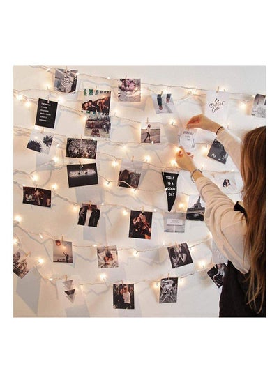 Buy 80 Leds 50 Photo Clips String Lights,Bedroom Fairy Lights For Indoor Outdoor Home Garden Decoration To Hang Card White in UAE