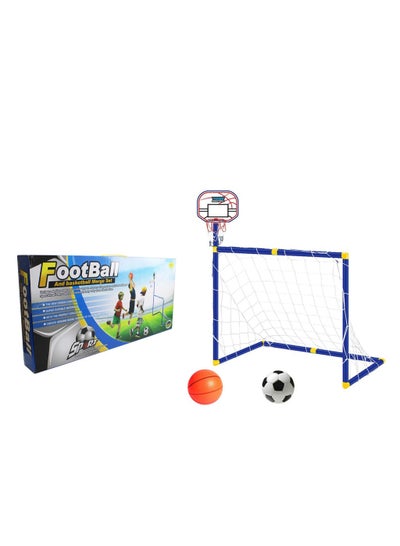 Buy 2 In1 Basketball Hoop and Football Goal with Basketball, Football, and Air Pump in UAE