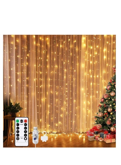 Buy USB LED Curtain Lights  8 Modes Remote Control Timer for Outdoor Indoor Decoration warm lights in Egypt