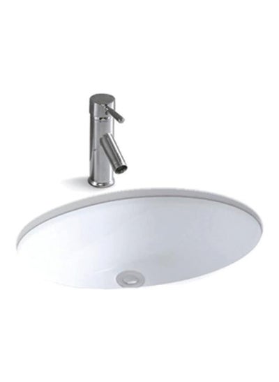 Buy KNP White Ceramic Basin Under Counter is a Stylish and Practical Sink Designed to be Mounted Beneath the Countertop Offering a Clean and Modern Appearance. in UAE