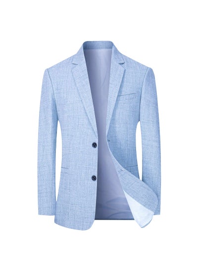 اشتري 2024 Spring Autumn Mens Business Casual Suit Jacket1755 light blue 1755 light blue في الامارات