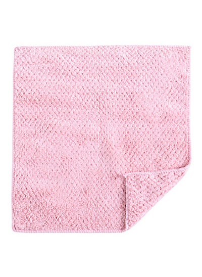 Buy Coral Velvet Absorbent Oil Scouring Pad Cleaning Towel Pink in UAE