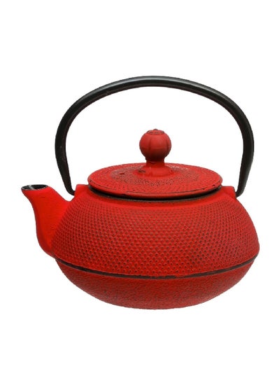 Buy Cast Iron Mini Doty Teapot Red and Black 600 ml 140617 in Saudi Arabia