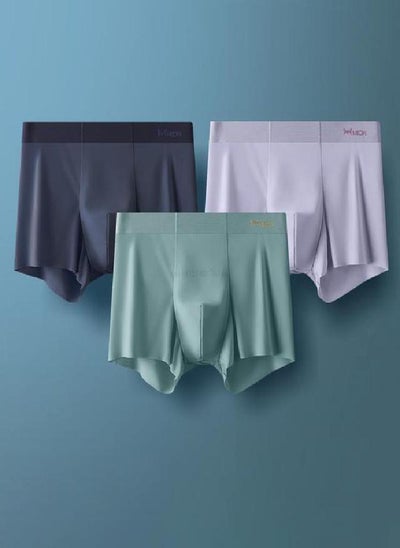 اشتري 3pcs Ultra-thin Ice Silk Men's Panties AAA Conductive Antibacterial Men Underwear Summer  Seamless Boxer Shorts في الامارات