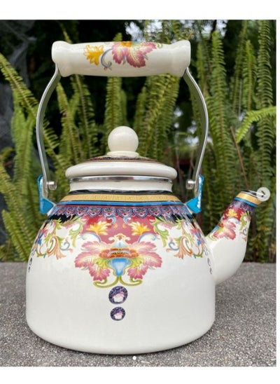 Buy Arabic Teapot Kettle 2.5L Ceramic colorful Flower Design in UAE