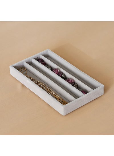 اشتري Velour 4-Compartment Jewellery Tray for Necklaces 21.6 x 2.4 x 12.2 cm في السعودية