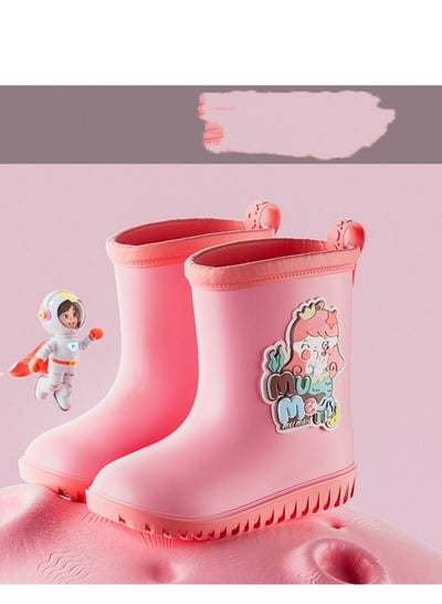 اشتري Children's Rain Boots Cartoon Anti-slip Light Pink في السعودية