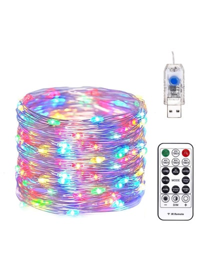 Buy Tycom LED Copper Wire String Lights with Remote Control - Outdoor Festival Decoration Lantern - USB Plug in Copper Wired Lights for Decoration, 10 Meter Long 100 Lights Mix Colour. in UAE