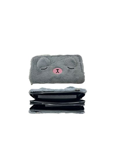 Buy Gray fur wallet consisting of a zip in Egypt