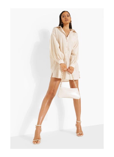 Buy Puff Sleeve Oversized Shirt Dress in UAE