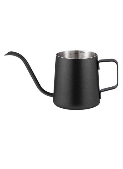 Buy Hand Drip Gooseneck Tea Pot Black 350ml in Saudi Arabia