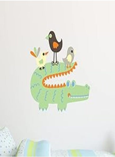 اشتري Decorative kids room sticker - Crocodile and birds (100x100cm) في مصر