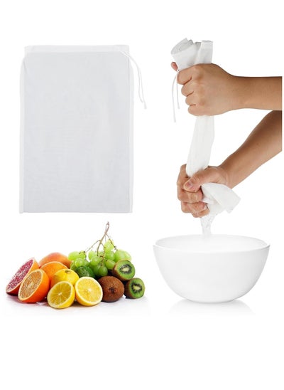 Buy Nut Milk Bags 4 PCS 12"x8" Multi-function Food Mesh Strainer Reusable Coffee Filter Net Almond Milk Nut Bag Cheese Bag Food Grade Nylon Mesh for Straining Juice Cold Brew Coffee Yogurt Making in UAE