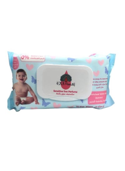 Buy Baby Wet Wipes 72 enriched with scented silk extract in Saudi Arabia