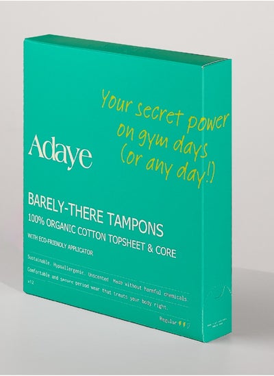 Buy Adaye Period Tampons | 100% Organic Cotton Core with Applicator | Sustainable, Toxin Free, Unscented, Hypoallergenic (Pack of 12) in UAE