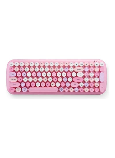 اشتري Mofii Candy Bt Wireless Mixed Colour 100 Key Circular Keycap Mini Portable Girls Keyboard For Phone/Tablet/Laptop Pink في الامارات