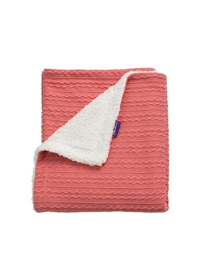 Buy Luxe Sherpa Baby Blanket 75x100Cm Pink in UAE