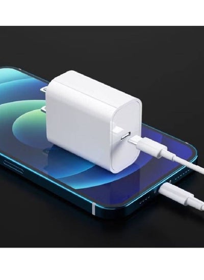 اشتري شاحن Apple 20W الأصلي iphone Pro Max 13 12 11 USB-C شحن سريع في الامارات