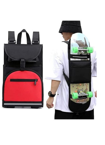 اشتري Skateboard Backpacks Foldable Skateboard Bags Skateboard Shoulder ​Carrier, Regular Skateboard Bag With Adjustable Straps Nylon Cloth Foldable Carrier Travel Backpack For Men And Boys في الامارات