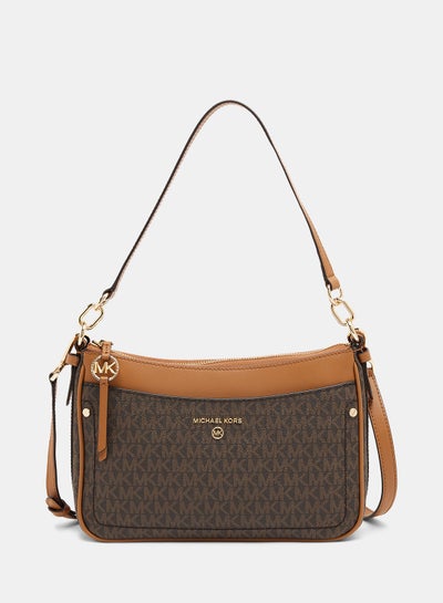 MICHAEL KORS BEDFORD BUCKET SHOULDER - VANILLA/ACORN-MD