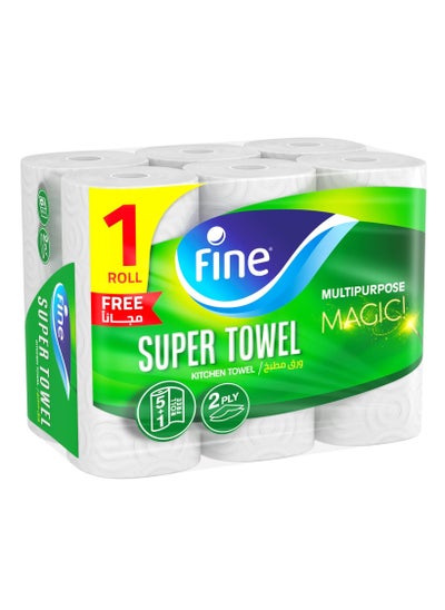 Buy Fine Kitchen Super Towel 2ply - 6 Rolls in UAE