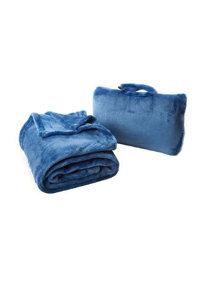 اشتري Fold N' Go Buttery Soft French Microfiber 4-in-1 Blanket Royal Blue 36 x 60 Inch CB-BLFG2092 في السعودية