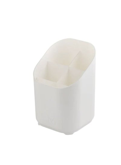 Buy Dryer for knives spoons and forks plastic, white 12.5 x 12.5 x 18.5cm in Egypt