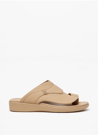 Buy Men's Textured Slip-On Arabic Sandals in Saudi Arabia