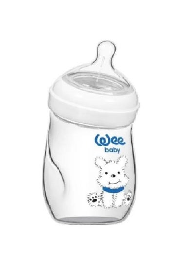 Buy Wee Baby Angled Natural Glass Heat Resistant Bottle -180 ml - Dog in Egypt