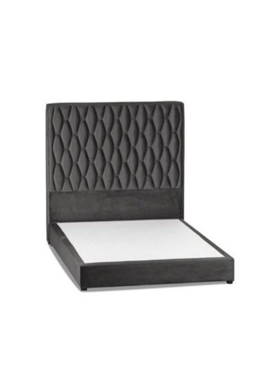 Buy Zahra | Velvet Bed Frame - Dark Grey in Saudi Arabia